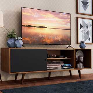 Rack para TV até 65 Polegadas com Pés Rustic/Preto Dubai Madesa