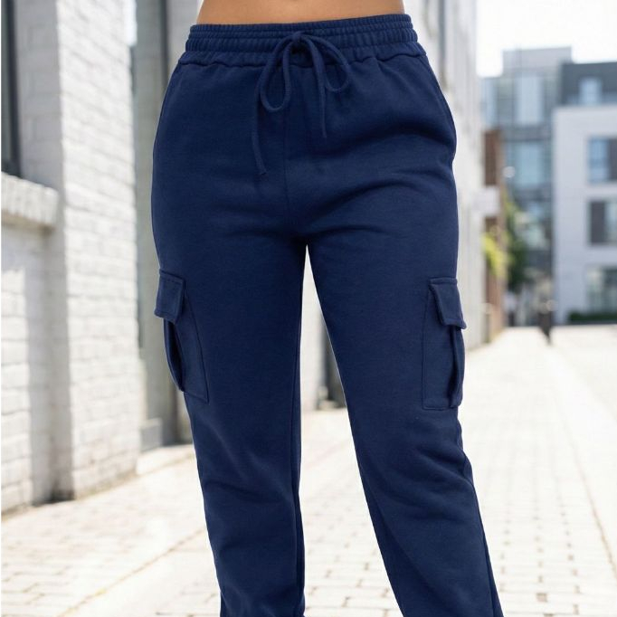 Calça Cargo Feminina Jogger Com Bolso Lateral Cargo