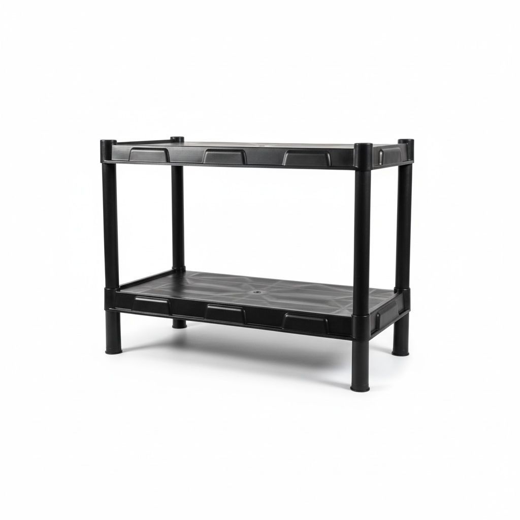 Estante Organizadora Modular Preta com 2 Prateleiras e Pezinhos – FLEXA – 452