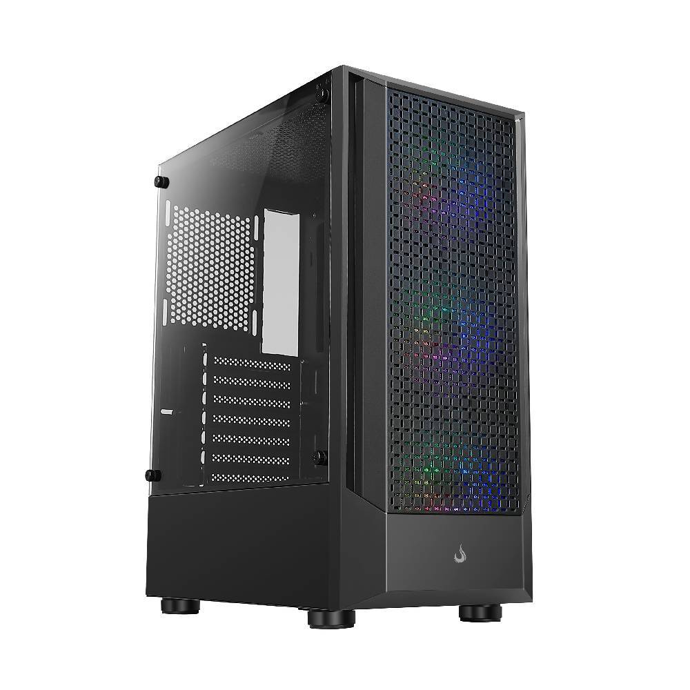 Gabinete Gamer Rise Mode Wave Mid Tower Vidro Temperado USB 3.0 C/ 3x Fans ARGB Preto - RM-WA-FB-ARGB
