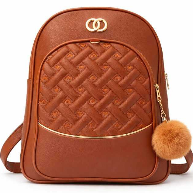 Mochila Feminina Bordado Multiplas utilidades com Chaveiro Alça Regulagem