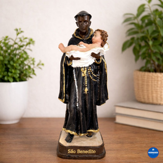 Imagem São Benedito 15cm Resina Nacional – Fé e Proteção em Oferta na Shopee