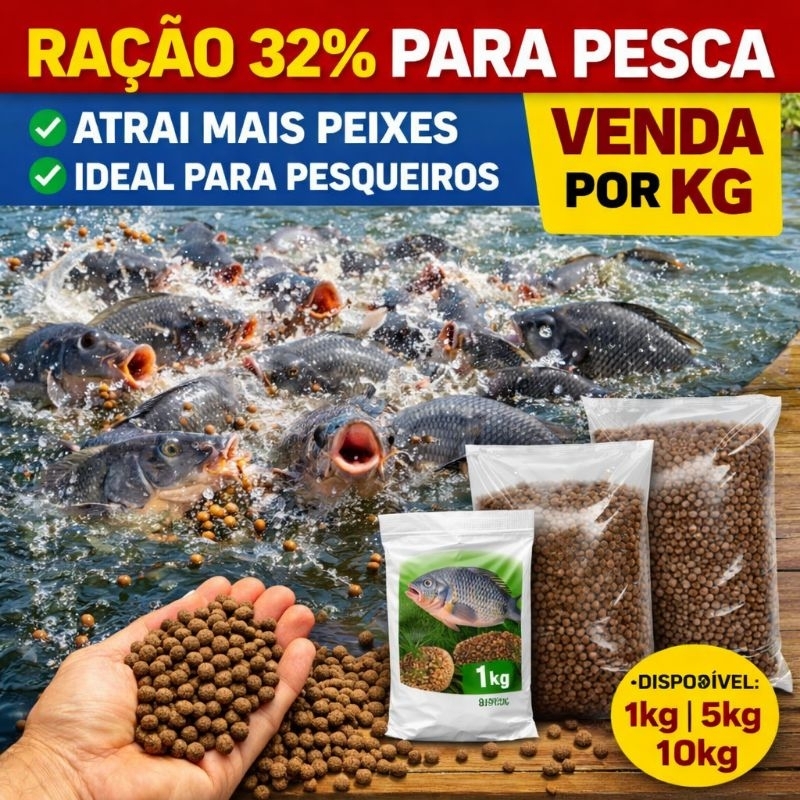 Ceva Pesca Tilápia  Crescimento Ração Peixe Tilápia 32% Proteína