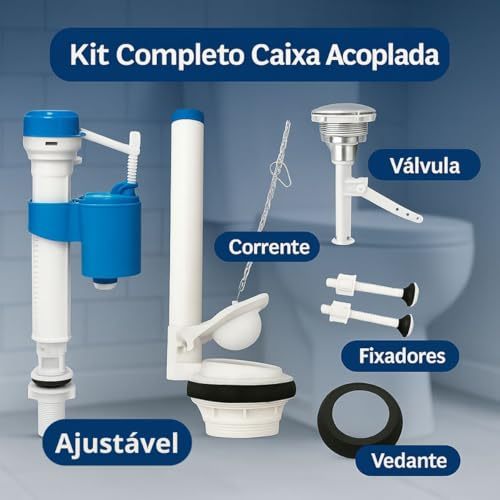 Kit Mecanismo Completo Caixa Acoplada Universal Botão Superior 1 Fluxo em Oferta na Shopee