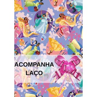 Kit com 1,2 ou 3 Saco de Presente Infantil Princesas + Laço Rosa Decorativo Cromus 25x37 cm em Oferta na Shopee