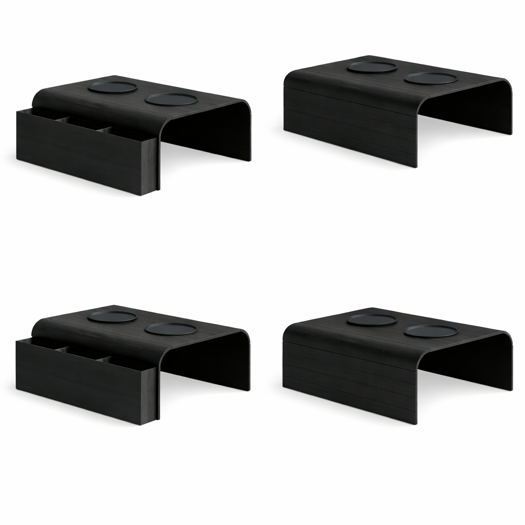Esteiras Lisas Sofá Preta Suporte Porta Copos Bandeja Mdf Apoio Braço Decorativa Mdf