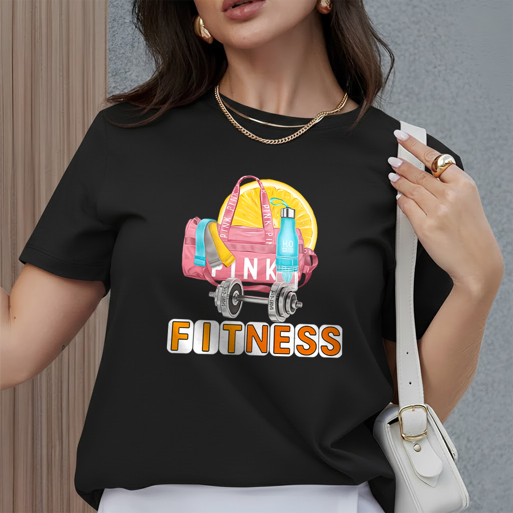 Camiseta Feminina Estampada Modelo:  Fitness Academia - 100% Algodão Premium Especial Confortável