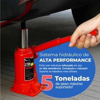 Macaco Hidráulico 5 Toneladas Automotivo Carro Caminhonete Resistente Linha Premium em Oferta na Shopee