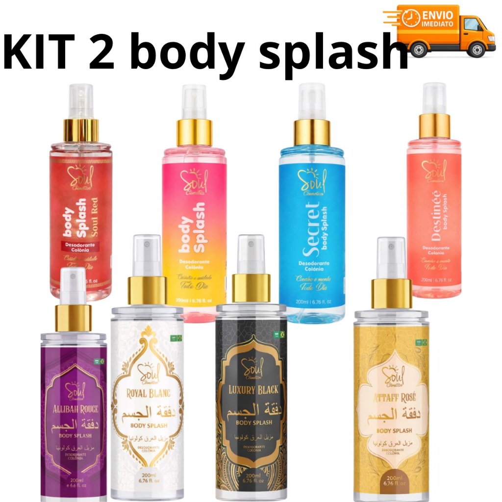 KIT 2 BODY SPLASH  feminino ÀRABE,TRADICIONAL,PERFUME COLONIA DESODORANTE CORPORAL , ALTA FIXAÇÃO  200 ML ENVIO IMEDIATO em Oferta na Shopee