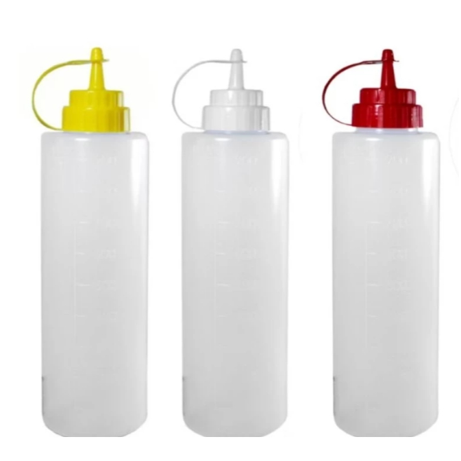 Kit com 3 Bisnagas 1 Litro Para Maionese Ketchup Mostarda (Ideal Lanchonete, Hamburgueria e Bar) em Oferta na Shopee