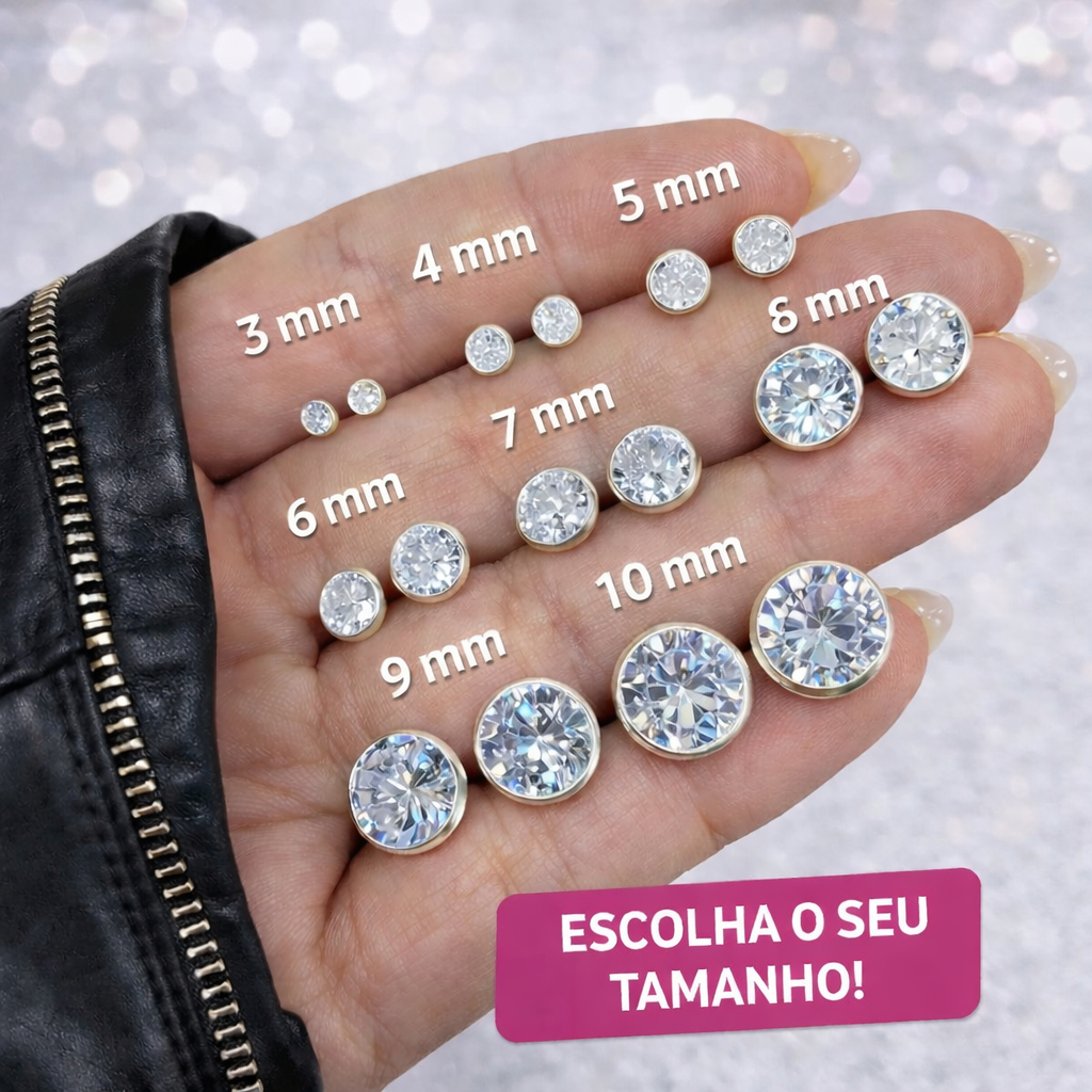 Brinco Ponto de Luz Feminino e Masculino Prata 925 Legítima Pedra Zircônia Embutida em Oferta na Shopee