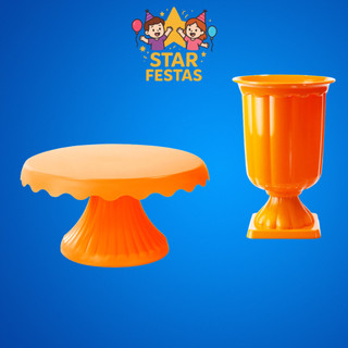Kiti Mini Festa - 1 Boleira Cake Renda 19cm, 1 Vaso Grego