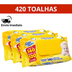 Toalhas Umedecidas 420un 3 Pacotes Upa Bebê Promoção