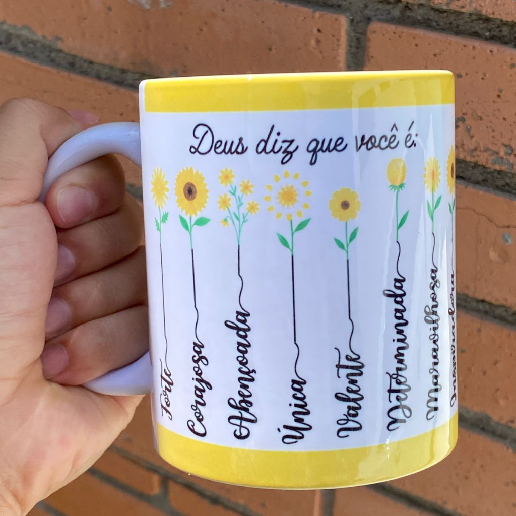 Caneca Salmos 46:5 Gospel 325ml Porcelana Frase Bíblica Presente Evangélico Motivacional
