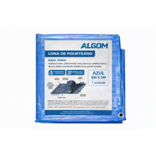 Lona de Plástico Azul 8x5m com Ilhós – Impermeável Reforçada 100 Micras com Proteção UV em Oferta na Shopee