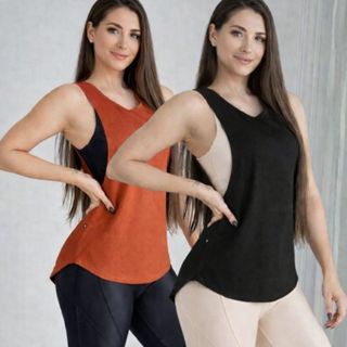 KIT 2 Blusas Dry Fit Feminina fitness academia Regatão} veste leggins Tapa Bumbum Tule Top Regata Treino Camiseta Treino em Oferta na Shopee
