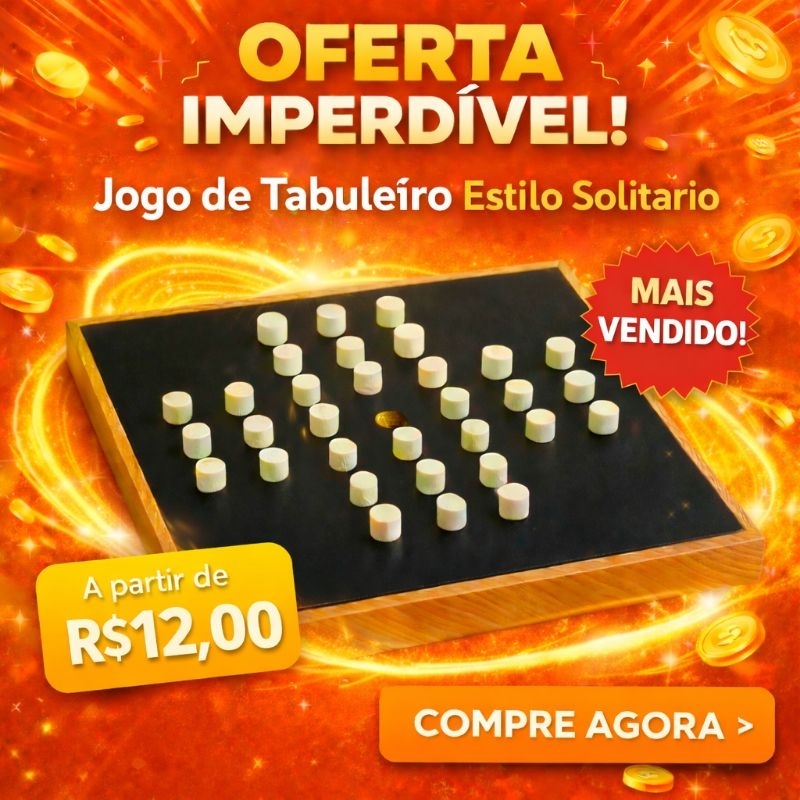 JOGO RESTA UM 1 - MDF - TABULEIRO EDUCATIVO ESTRATÉGIA E LÓGICA