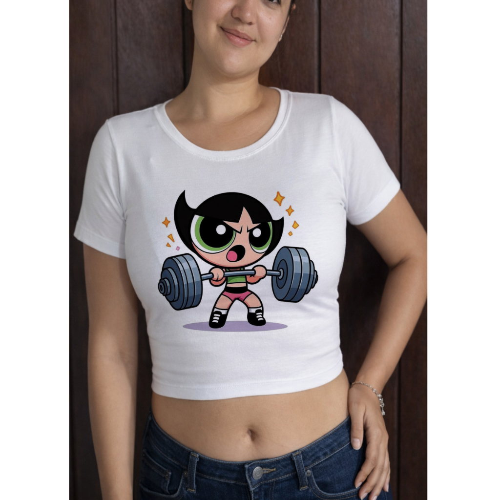 CROPPED FEMININO,TAMANHO UNICO,MENINAS SUPER PODEROSAS,DOCINHO,FOTO REAL DO PRODUTO