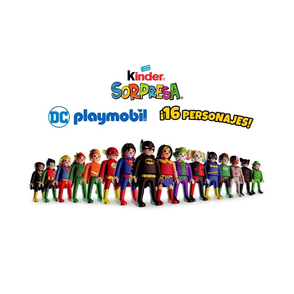 Miniaturas Kinder Ovo DC Comics x Playmobil - Liga da Justiça