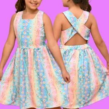 Vestido Infantil Menina Luxo Estampado Princesa Bloguerinha Casual Colorido