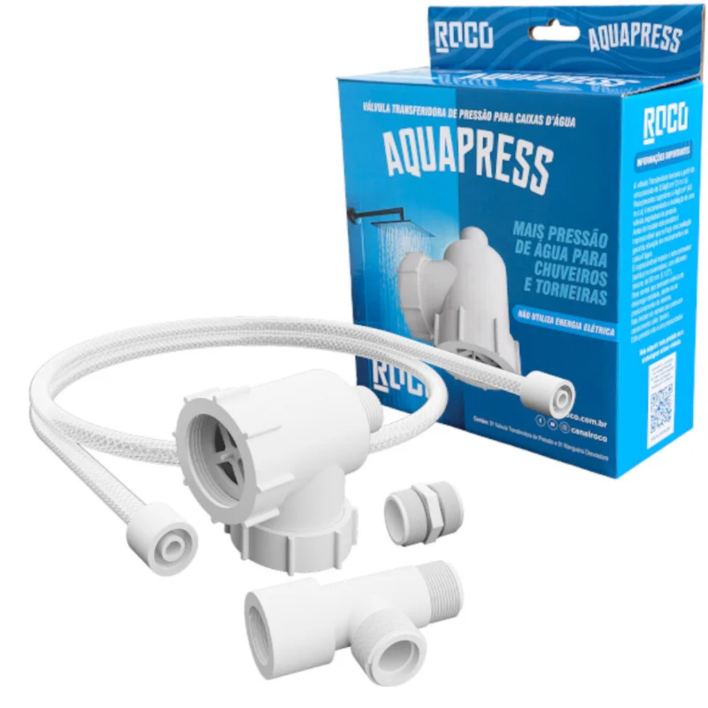 Aquapress Válvula Transferidora de Pressão – Pressurizador de Água para Chuveiro e Torneiras