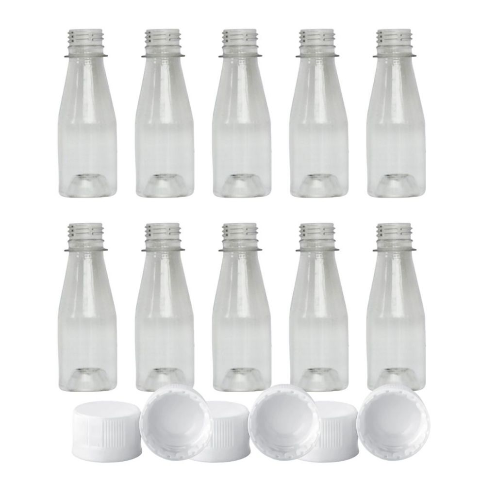 Kit 100un Frascos 100ml Pet Cristal Ideal para Lembrancinha Refil com Tampa Branca