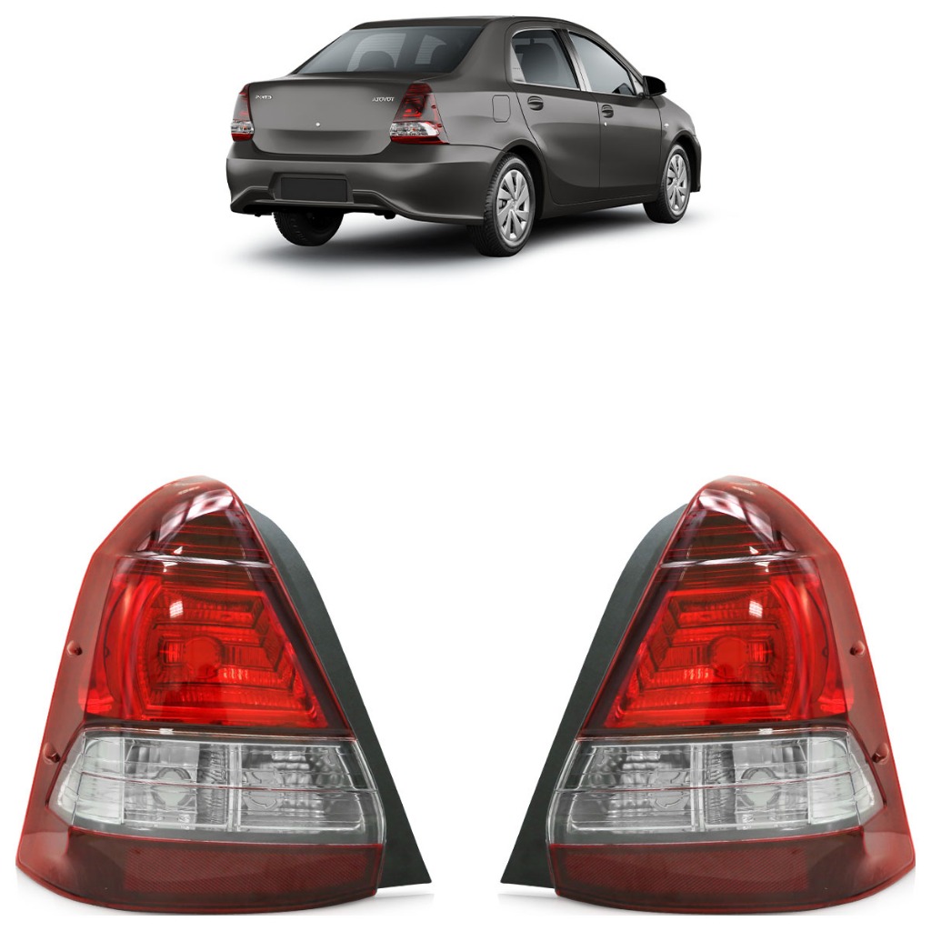 Par Lanterna Traseira Etios Sedan 2018 2019 2020 2021 2022 2023 Bicolor Fumê