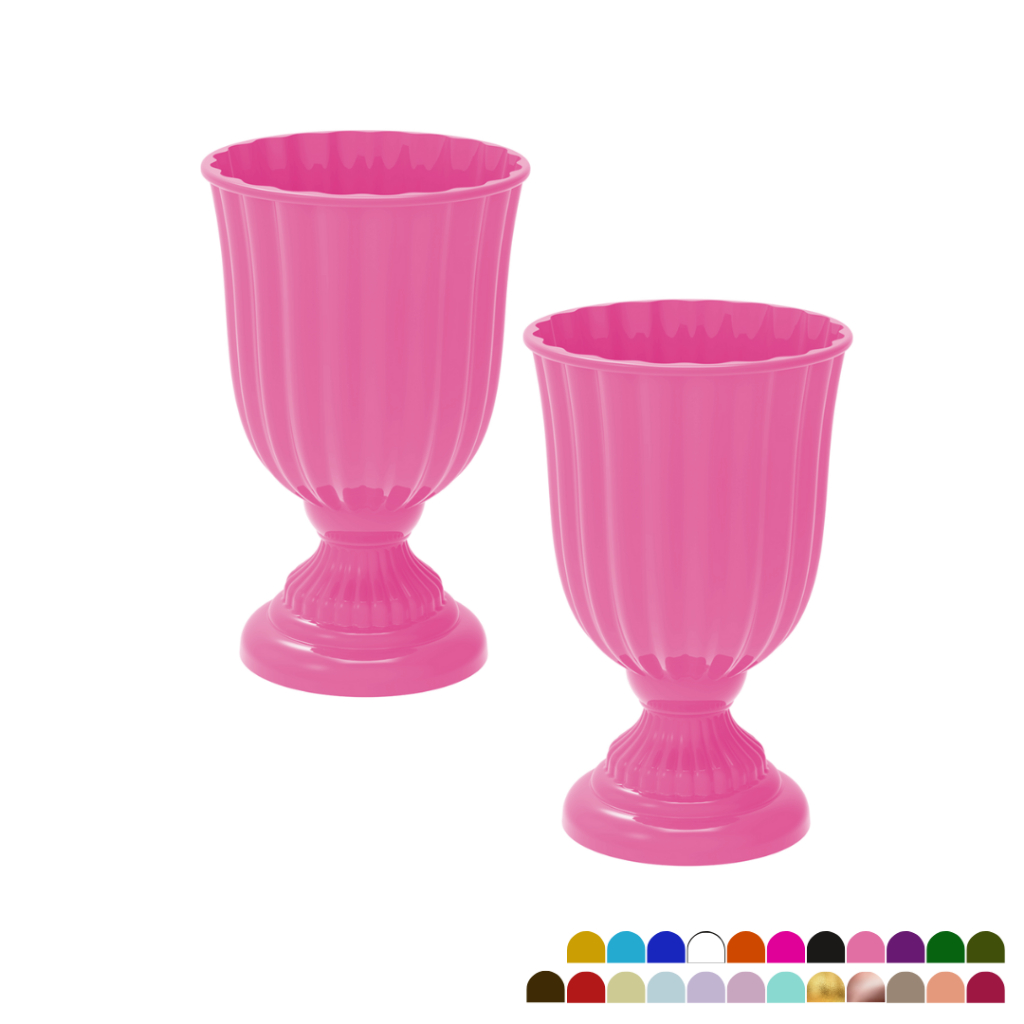 Kit 2 Vasos Dubai Pequeno para Decoração Festa infantil, eventos, flores e Doces - várias cores