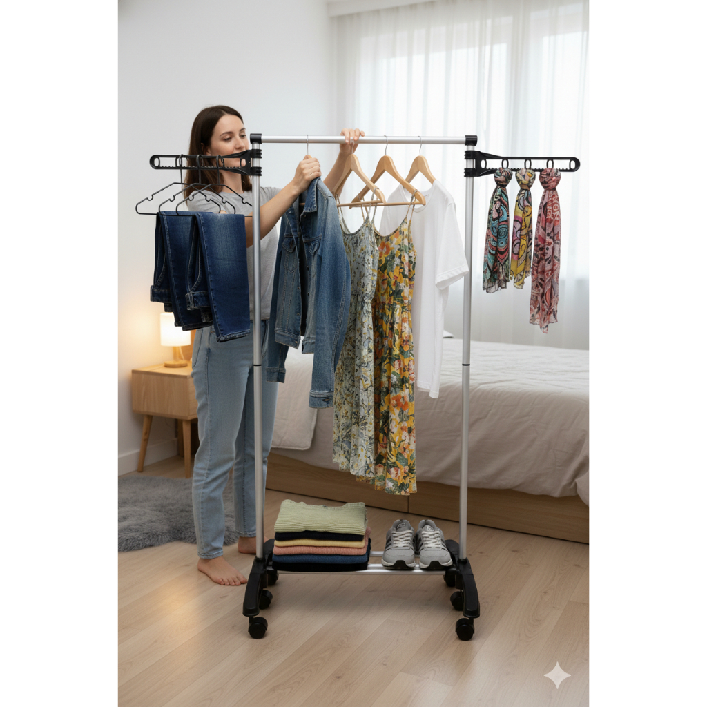 ARARA PARA PENDURAR  ROUPAS EM ALUMINIO CAPACIDADE PARA 20 KILOS SUPER RESISTENTE em Oferta na Shopee