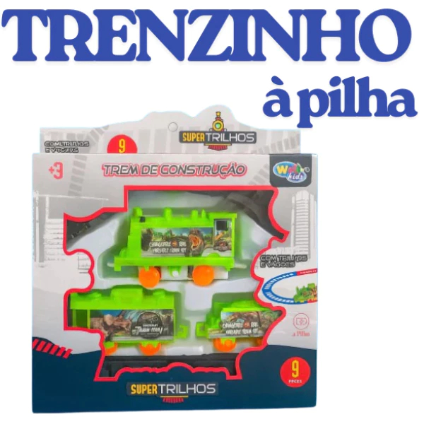 Trem  Dinossauro  Com Trilhos A Pilha Brinquedo Menino Menina Ferrorama