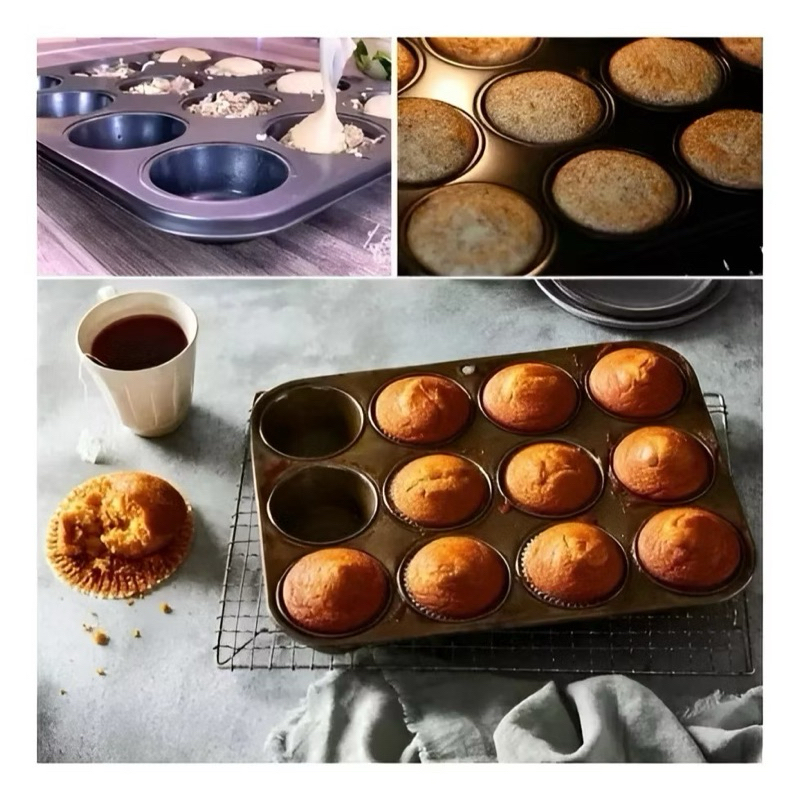 FORMA CUPCAKE ANTIADERENTE COM 12 CAVIDADES | BOLINHO | FESTA | DOCES CUPCAKES | LEMBRANCINHAS | FORMA COM FUROS