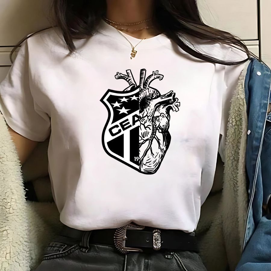 Camisa Do Ceara Coraçao Cearense Camiseta Feminina Baby Look