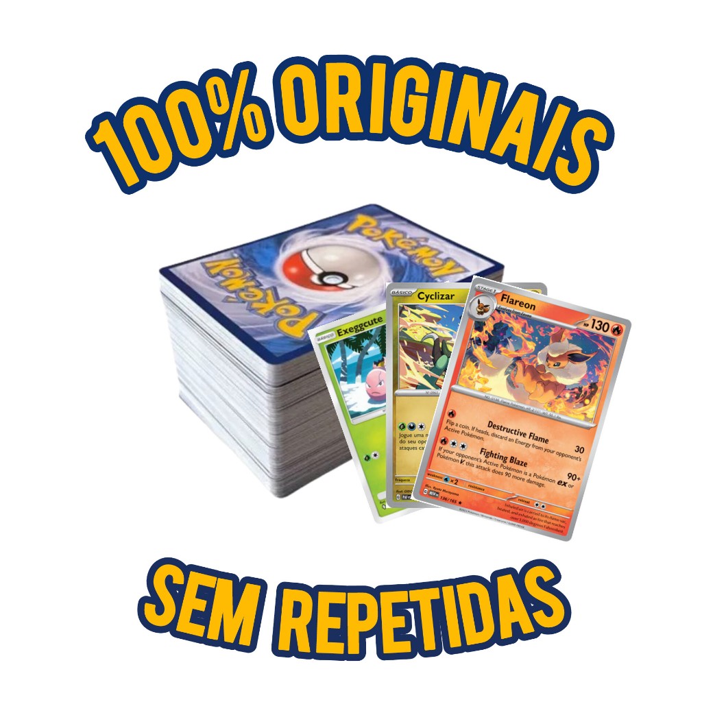 Cartas Pokémon Originais - Kits com 20, 40 ou 60 - Zero Repetidas + Brilhantes garantidas em Oferta na Shopee