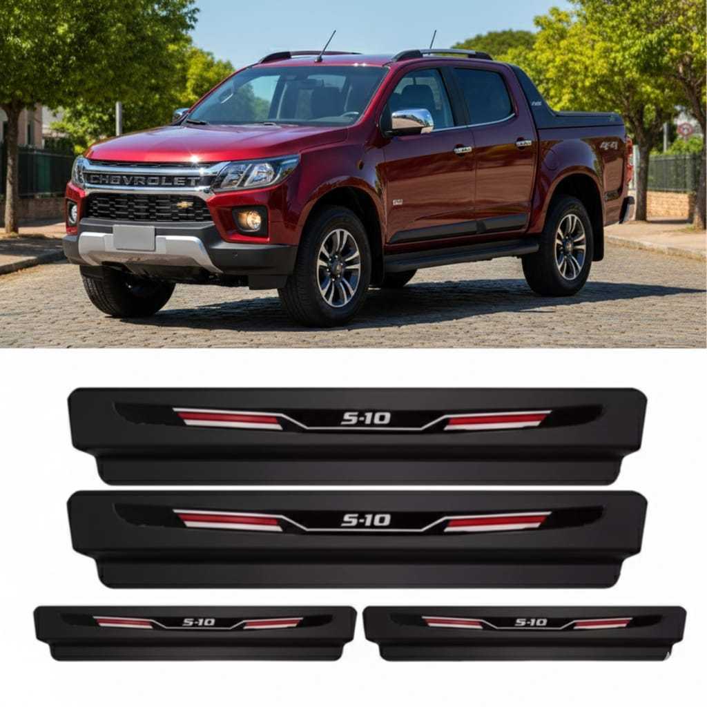 Kit Soleira Gm S10 Premium 8 Peças Proteção De Porta Sport