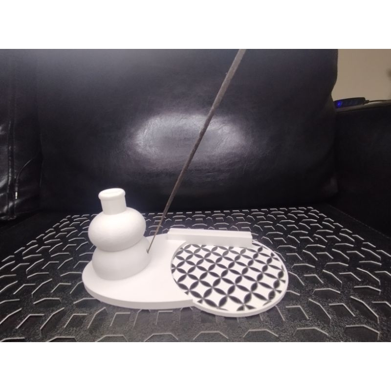 Imagem Kit Decorativo Zen 3 em 1 – Porta Vela, Porta Incenso e Porta Imagem