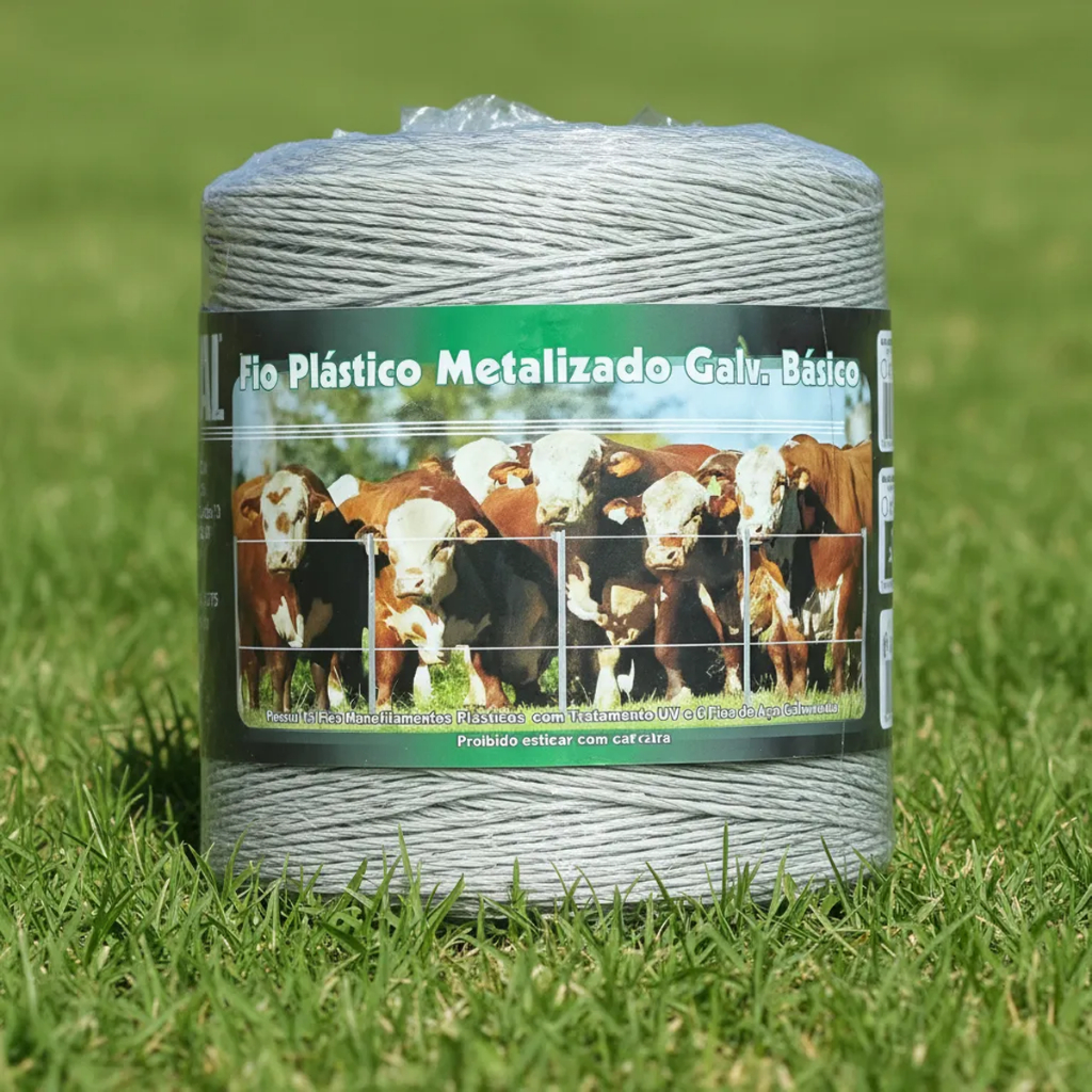500m - Fio de cerca eletroplastica - 1 Linha - TRADICIONAL + 05 Isolador castanha COPT
