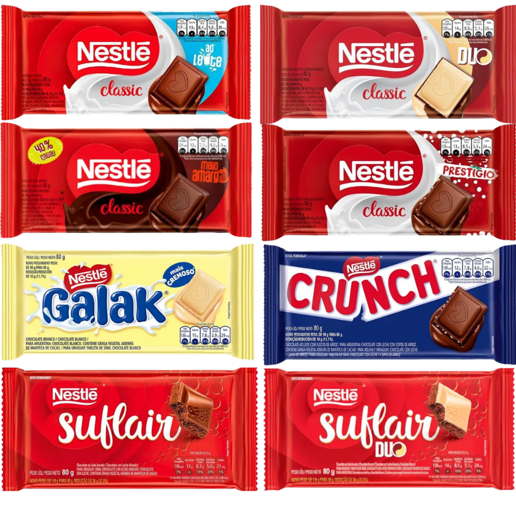 Barra De Chocolate 80g Nestlé Ideal Para Sobremesas e Lanches | Escolha o Sabor
