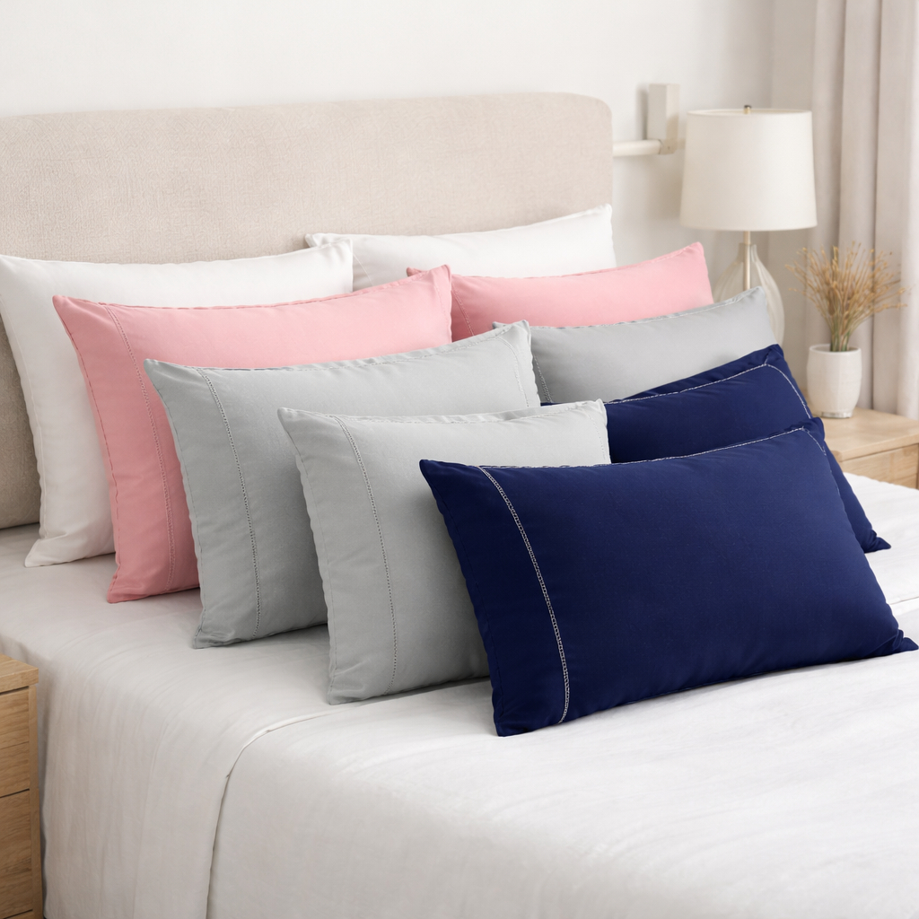 Kit de Fronhas Ponto Palito Micropercal 400 Fios Avulsas – 2, 4, 6, 8 ou 10 Peças | Toque Macio