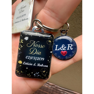 Kit 1 Chaveiro Personalizado com Foto / Calendário Data Especial do casal + 1 Pingente em Oferta na Shopee