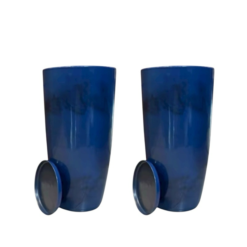 kit 2 Vasos Coluna Grande Decoração  69x34 Sala Jardim com prato