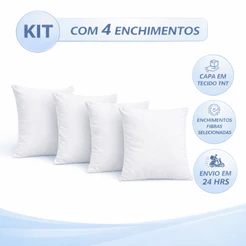 4 Refil Almofada 45x45 Para Sofa Poltrona Cama Macia e Confortável Envio Imediato