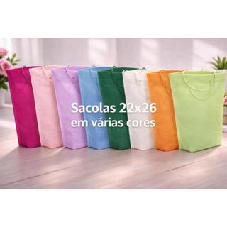 Sacola TNT com Gramatura 60 g,  Grande com Alça Cordão 22x26 que FICA EM PÉ EM CIMA DA MESA - CORES em Oferta na Shopee