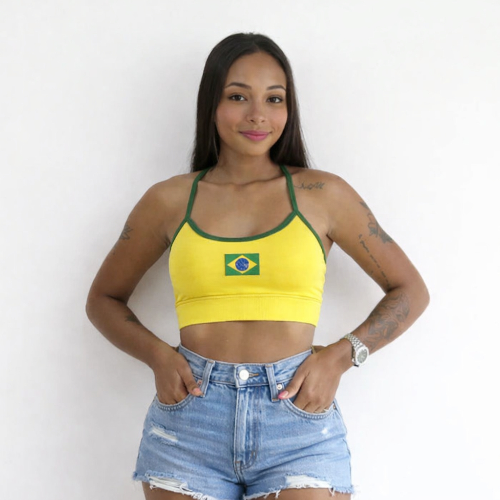 Top Alcinha Brasil Nadador Cós Duplo Copa Brazil Core em Oferta na Shopee
