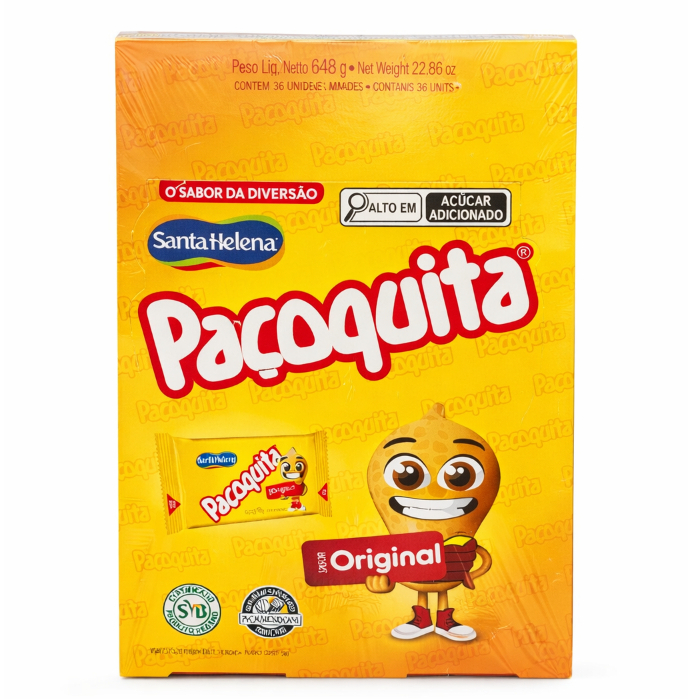 Paçoca Quadrada Embalada Paçoquita C/36 Unidades 18gr Santa Helena em Oferta na Shopee