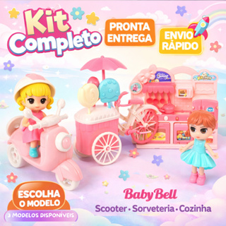 Kit Boneca Bel Scooter Infantil Kit Boneca Bicicleta Doce Sorveteria Kit Baby Bel Cozinha Acessórios em Oferta na Shopee