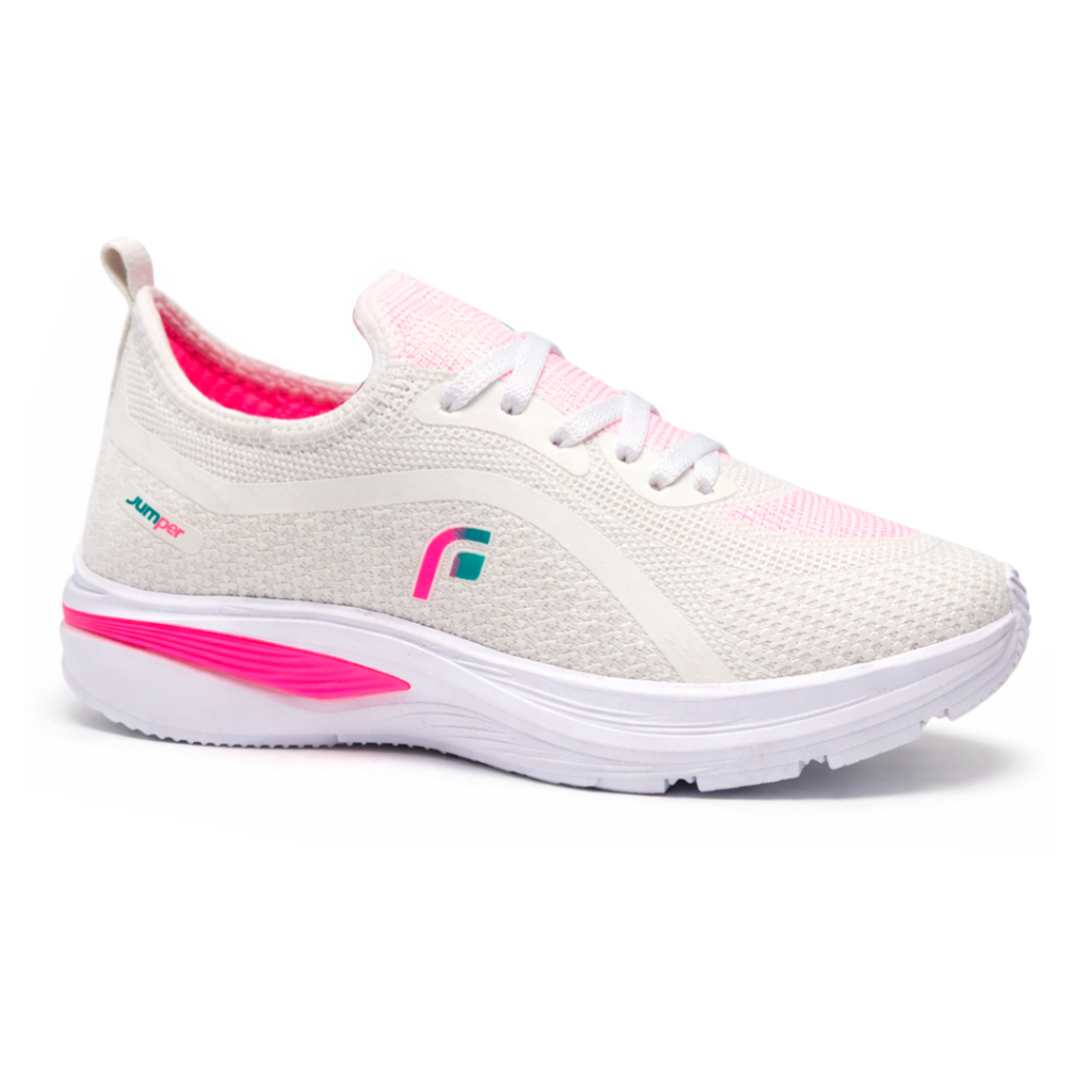 Tênis Feminino Esportivo Jumper Branco Treino Academia Slip On