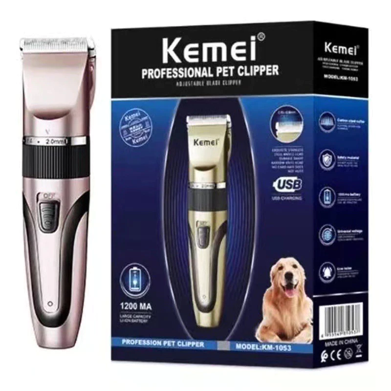 Máquina de Tosar Cachorro Removedor Aparador De Cortar Pêlos Pet Animais Cães Gatos Kemei Km-1053