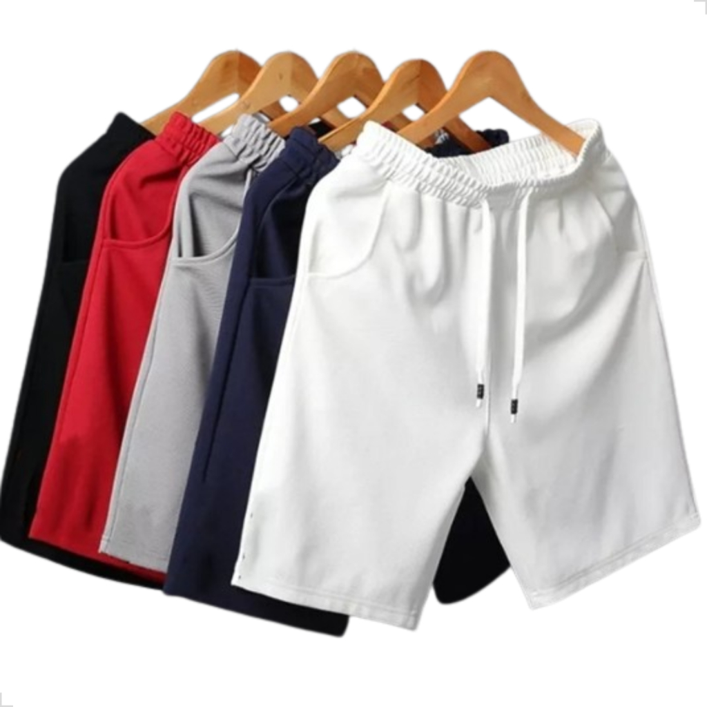 Kit 5 Shorts Moletom Amarração Academia Treino Full C/ Nota