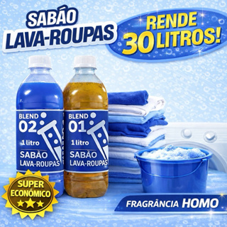 BLEND BASE SABÃO LÍQUIDO AZUL HOMO 2X1LT - RENDE 30L em Oferta na Shopee