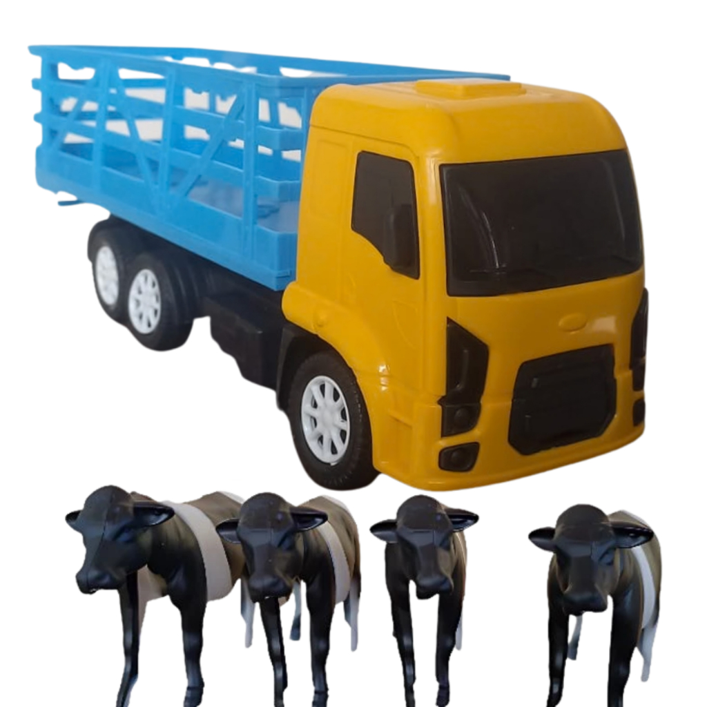 Brinquedo Caminhão Carreta Com 4 Bois Brinquedo Infantil Fazendinha Carrinho Carro Presente1512